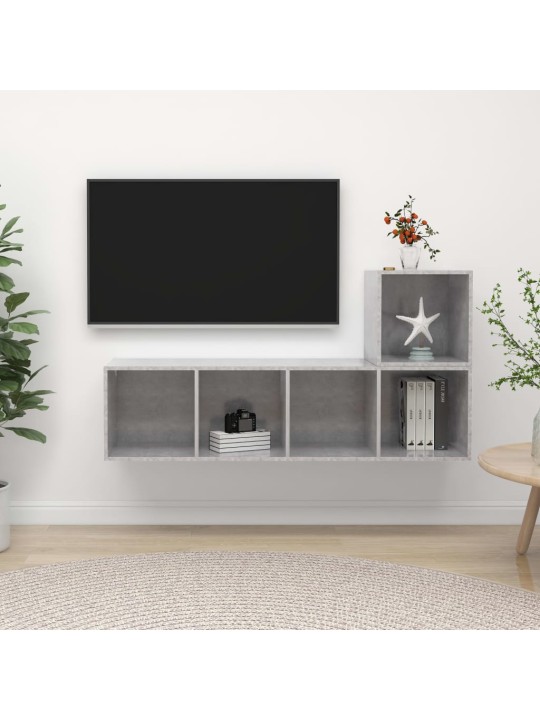 2dílný set tv skříněk betonově šedý dřevotříska