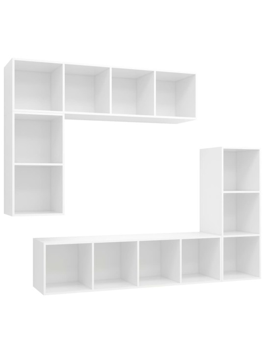 4dílný set TV skříněk bílý kompozitní dřevo