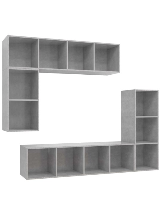 4dílný set tv skříněk betonově šedý kompozitní dřevo
