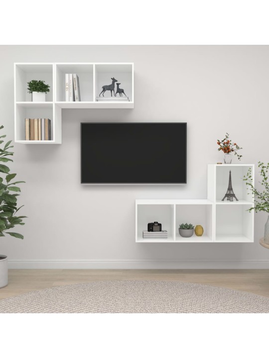 Nástěnné TV skříňky 4 ks bílé kompozitní dřevo
