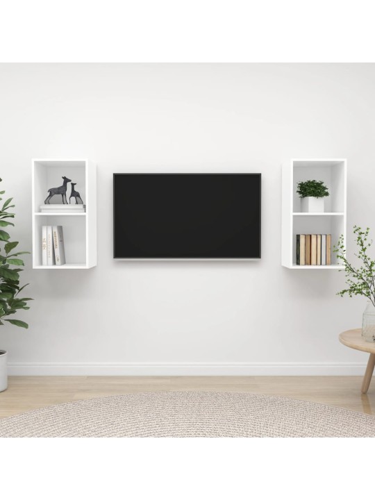 Nástěnné TV skříňky 2 ks bílé kompozitní dřevo