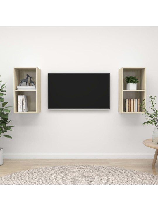 Nástěnné TV skříňky 2 ks dub sonoma kompozitní dřevo