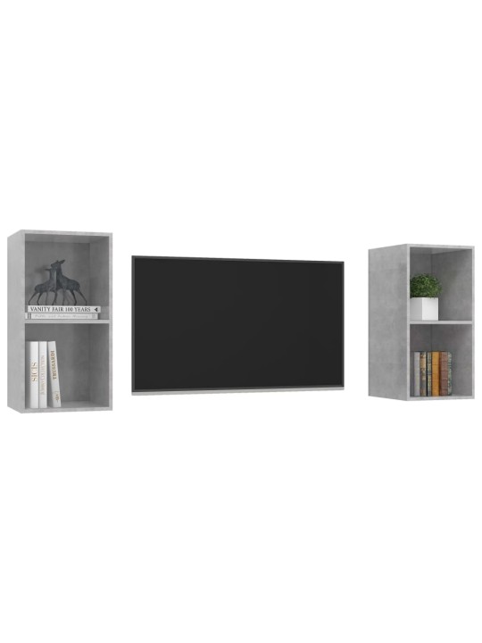 Nástěnné TV skříňky 2 ks betonově šedé kompozitní dřevo