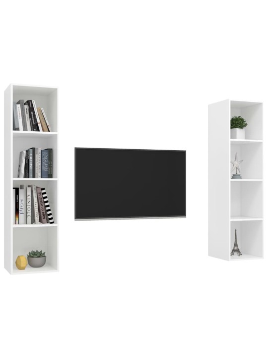 Nástěnné TV skříňky 2 ks bílé kompozitní dřevo