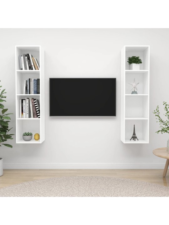Nástěnné TV skříňky 2 ks bílé kompozitní dřevo