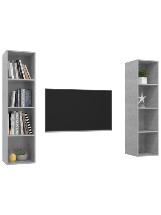 Nástěnné tv skříňky 2 ks betonově šedé dřevotříska
