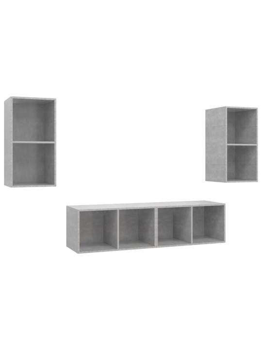 Nástěnné TV skříňky 4 ks betonově šedé kompozitní dřevo