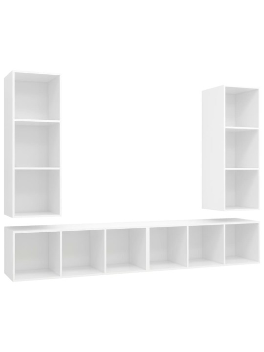 Nástěnné TV skříňky 4 ks bílé dřevotříska