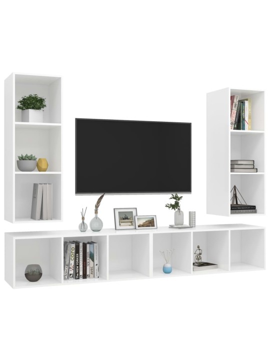 Nástěnné TV skříňky 4 ks bílé dřevotříska