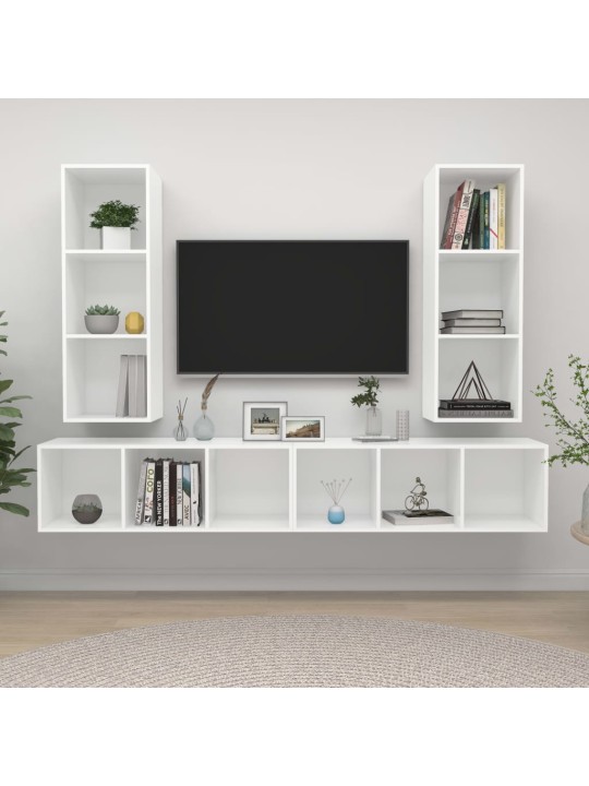 Nástěnné TV skříňky 4 ks bílé dřevotříska