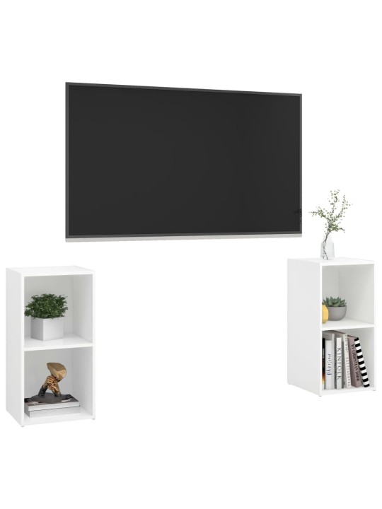 TV skříňky 2 ks bílé 72 x 35 x 36,5 cm kompozitní dřevo
