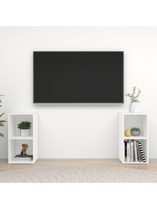 TV skříňky 2 ks bílé 72 x 35 x 36,5 cm kompozitní dřevo