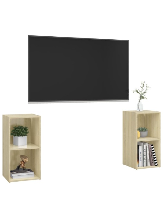 TV skříňky 2 ks dub sonoma 72 x 35 x 36,5 cm kompozitní dřevo