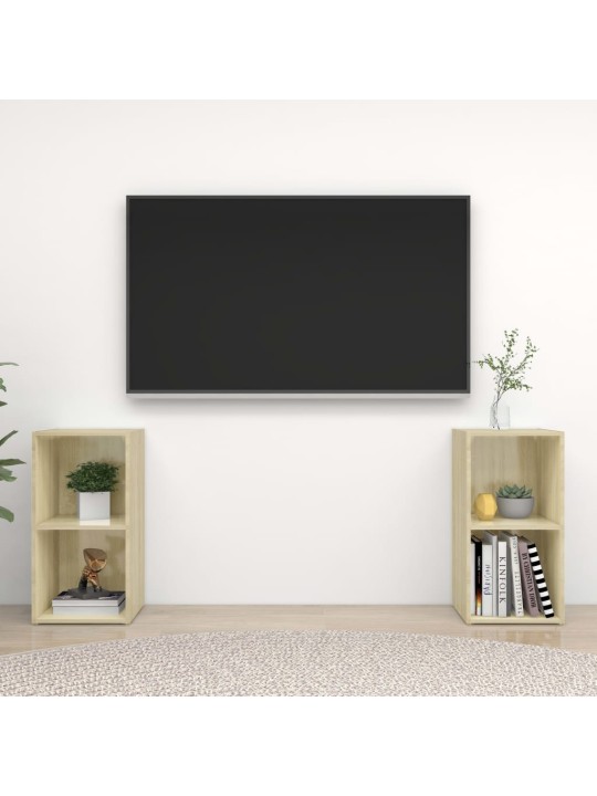TV skříňky 2 ks dub sonoma 72 x 35 x 36,5 cm kompozitní dřevo