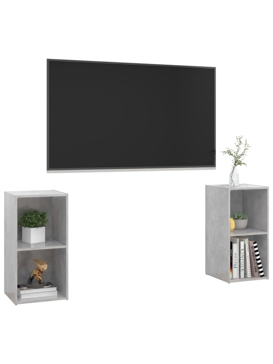 TV skříňky 2 ks betonově šedé 72x35x36,5 cm kompozitní dřevo