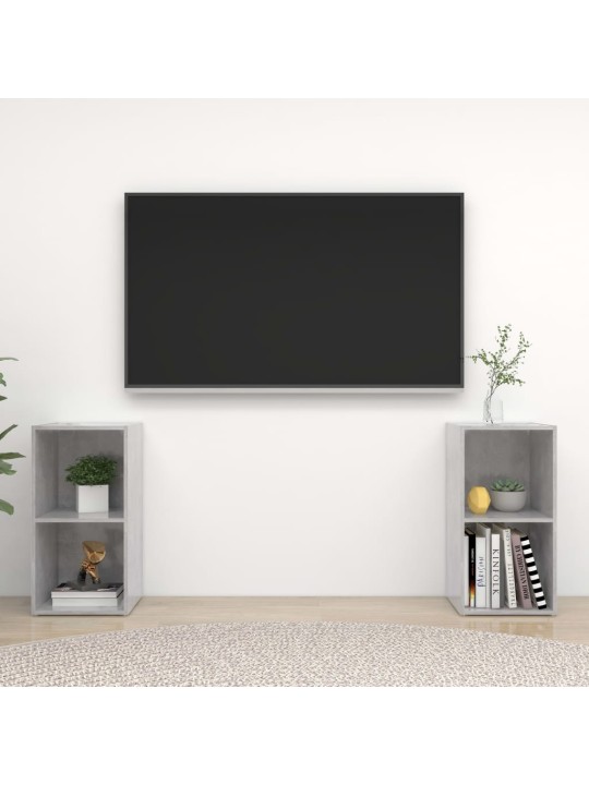 TV skříňky 2 ks betonově šedé 72x35x36,5 cm kompozitní dřevo