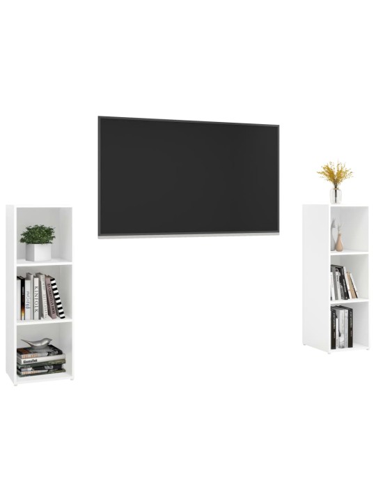 Tv skříňky 2 ks bílé 107 x 35 x 37 cm dřevotříska