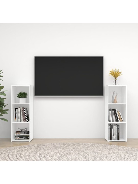 Tv skříňky 2 ks bílé 107 x 35 x 37 cm dřevotříska