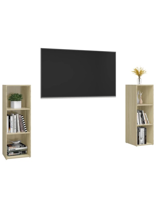 TV skříňky 2 ks dub sonoma 107 x 35 x 37 cm kompozitní dřevo