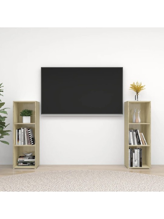TV skříňky 2 ks dub sonoma 107 x 35 x 37 cm kompozitní dřevo