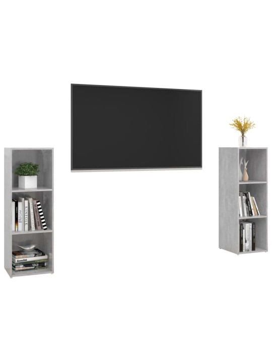 Tv skříňky 2 ks betonově šedé 107 x 35 x 37 cm dřevotříska