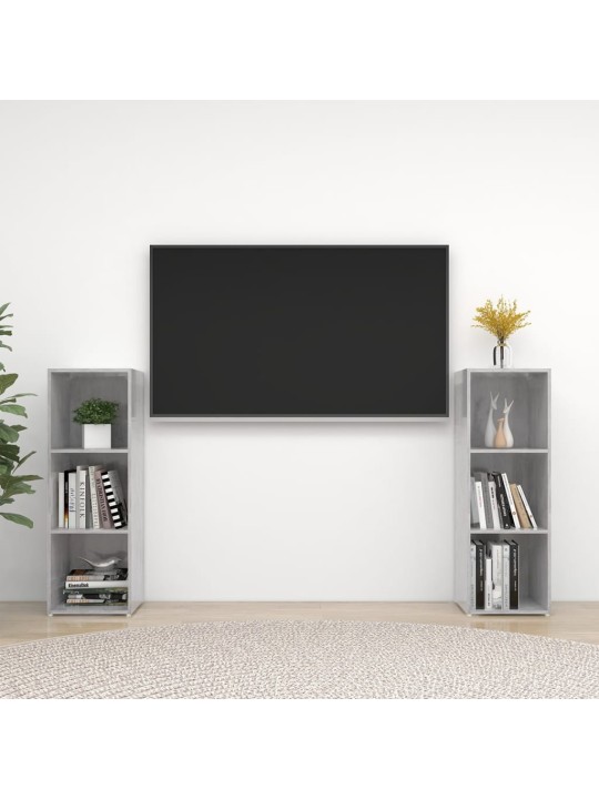 Tv skříňky 2 ks betonově šedé 107 x 35 x 37 cm dřevotříska