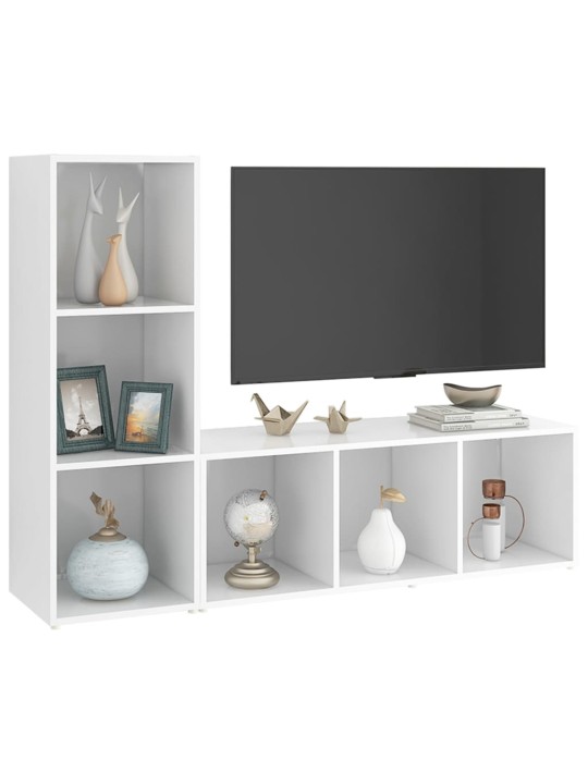 Tv skříňky 2 ks bílé 107 x 35 x 37 cm dřevotříska