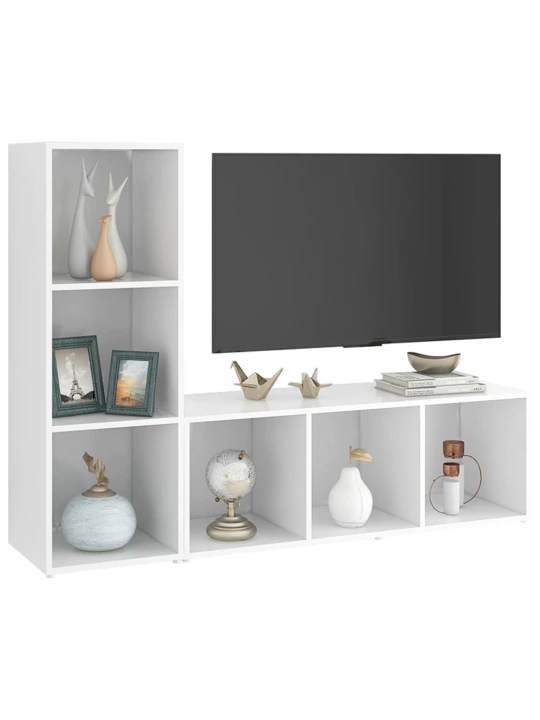 Tv skříňky 2 ks bílé 107 x 35 x 37 cm dřevotříska