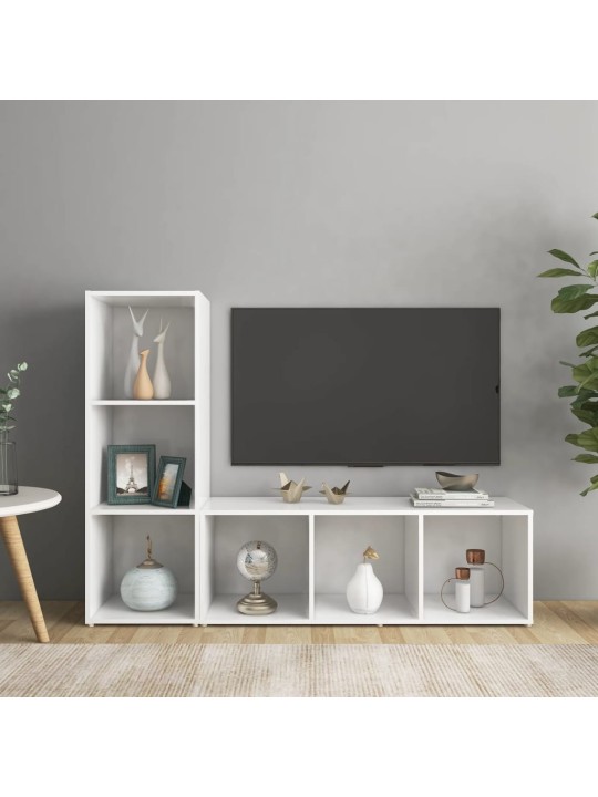 Tv skříňky 2 ks bílé 107 x 35 x 37 cm dřevotříska