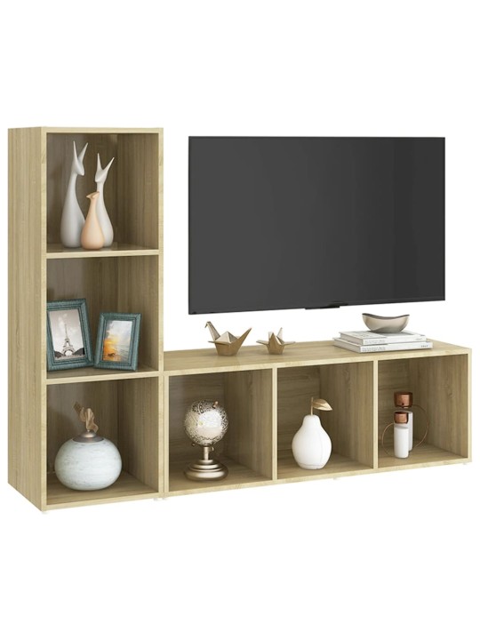 TV skříňky 2 ks dub sonoma 107 x 35 x 37 cm kompozitní dřevo
