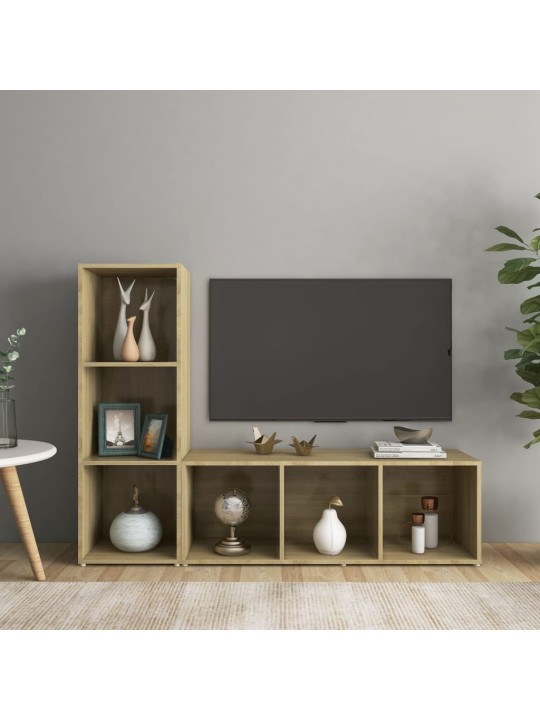 TV skříňky 2 ks dub sonoma 107 x 35 x 37 cm kompozitní dřevo