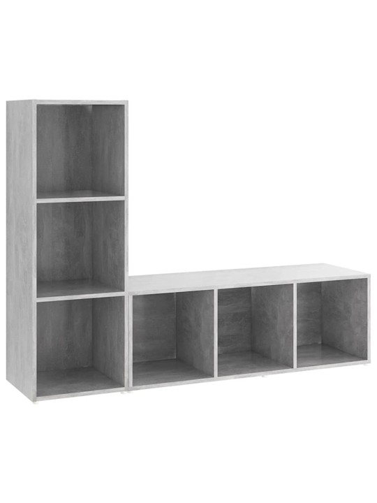 Tv skříňky 2 ks betonově šedé 107 x 35 x 37 cm dřevotříska