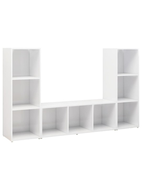 Tv skříňky 3 ks bílé 107 x 35 x 37 cm dřevotříska