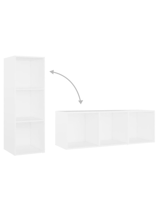 Tv skříňky 3 ks bílé 107 x 35 x 37 cm dřevotříska