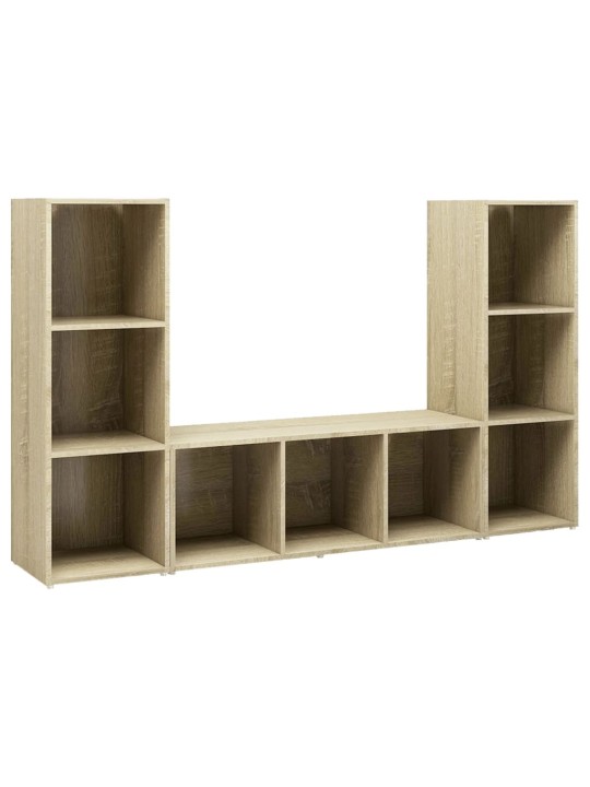 Tv skříňky 3 ks dub sonoma 107 x 35 x 37 cm dřevotříska