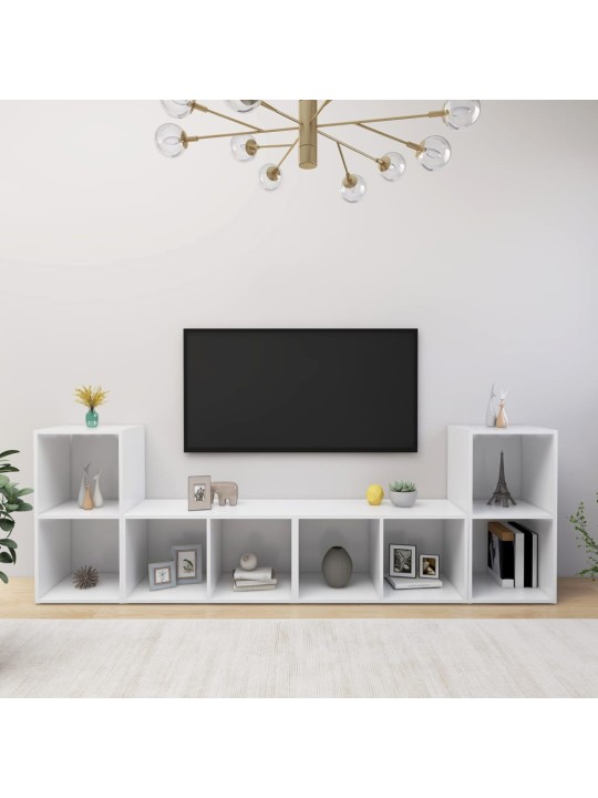 Tv skříňky 4 ks bílé 72 x 35 x 36,5 cm kompozitní dřevo