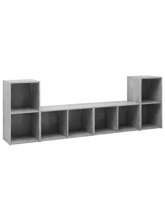 TV skříňky 4 ks betonově šedé 72x35x36,5 cm kompozitní dřevo