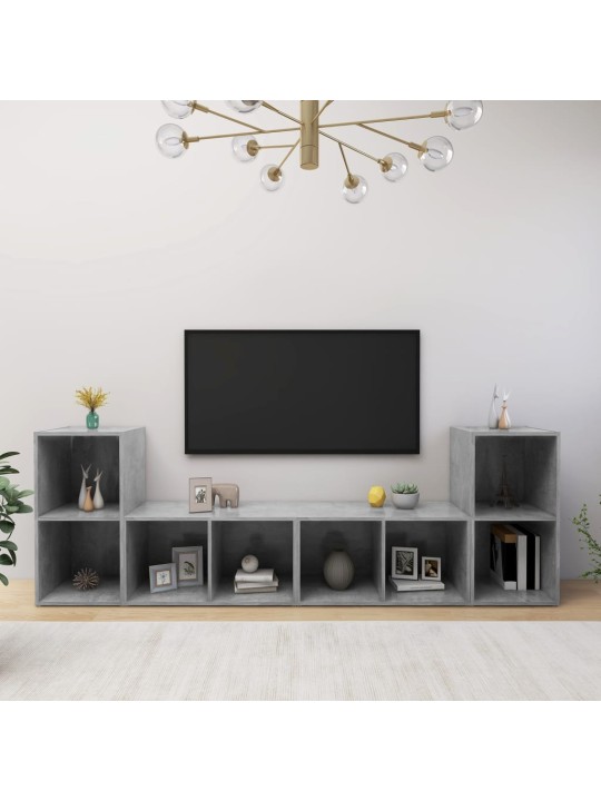 TV skříňky 4 ks betonově šedé 72x35x36,5 cm kompozitní dřevo
