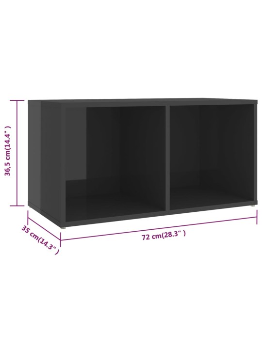 TV skříňky 4 ks šedé vysoký lesk 72x35x36,5 cm kompozitní dřevo