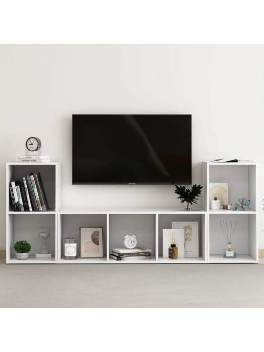 3dílný set tv skříněk bílý dřevotříska