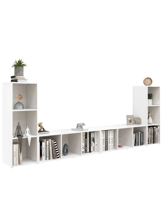 Tv skříňky 4 ks bílé 107 x 35 x 37 cm dřevotříska