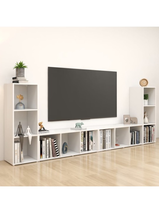 Tv skříňky 4 ks bílé 107 x 35 x 37 cm dřevotříska