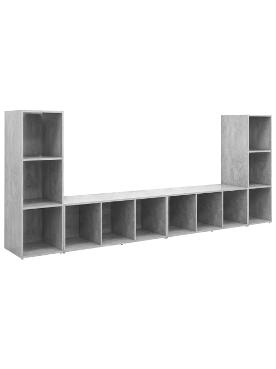 Tv skříňky 4 ks betonově šedé 107 x 35 x 37 cm dřevotříska