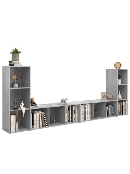 Tv skříňky 4 ks betonově šedé 107 x 35 x 37 cm dřevotříska