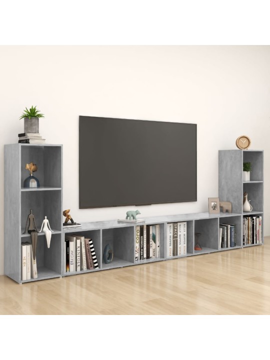 Tv skříňky 4 ks betonově šedé 107 x 35 x 37 cm dřevotříska