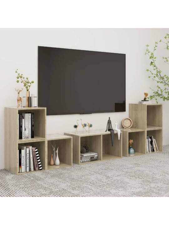6dílný set TV skříněk dub sonoma kompozitní dřevo