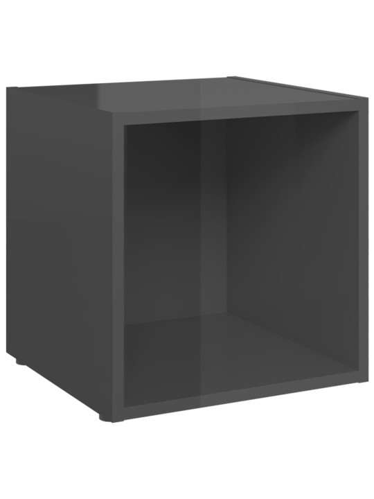 6dílný set TV skříněk šedý s vysokým leskem kompozitní dřevo