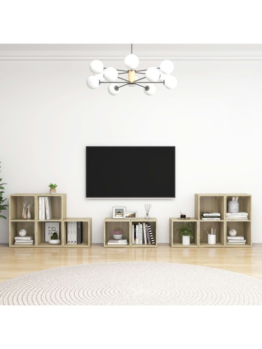 8dílný set TV skříněk dub sonoma kompozitní dřevo