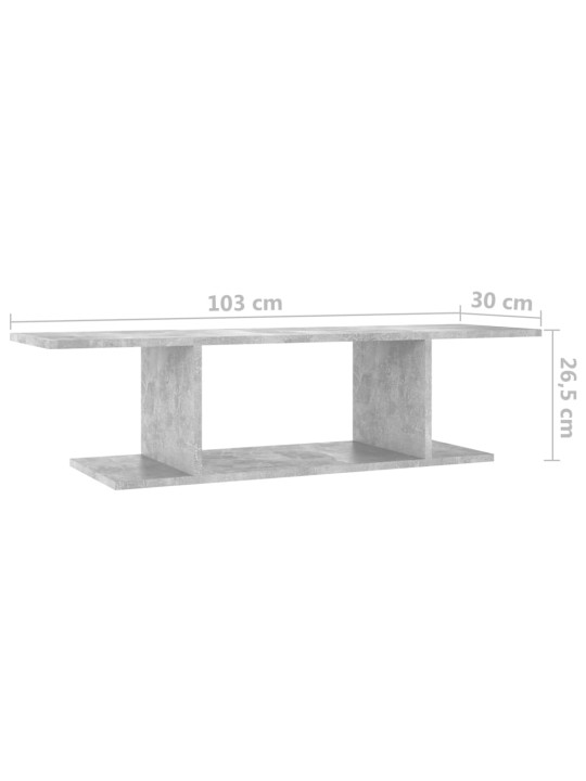 Nástěnná TV skříňka betonově šedá 103 x 30 x 26,5 cm
