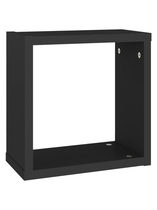 Nástěnné police kostky 6 ks černé 30 x 15 x 30 cm
